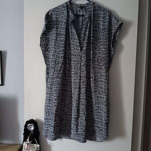 VINCE Multicolor Silk Shift Dress M